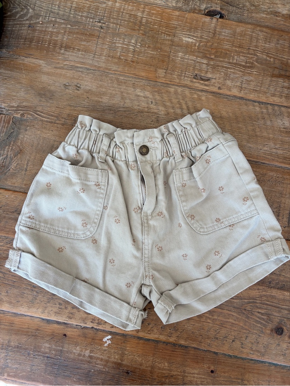 Rylee + Cru Cream Floral Print Elastic Waist Shorts